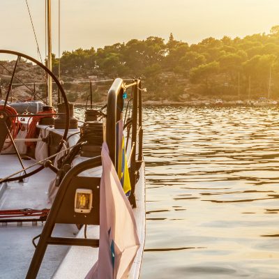 yacht sunset sea